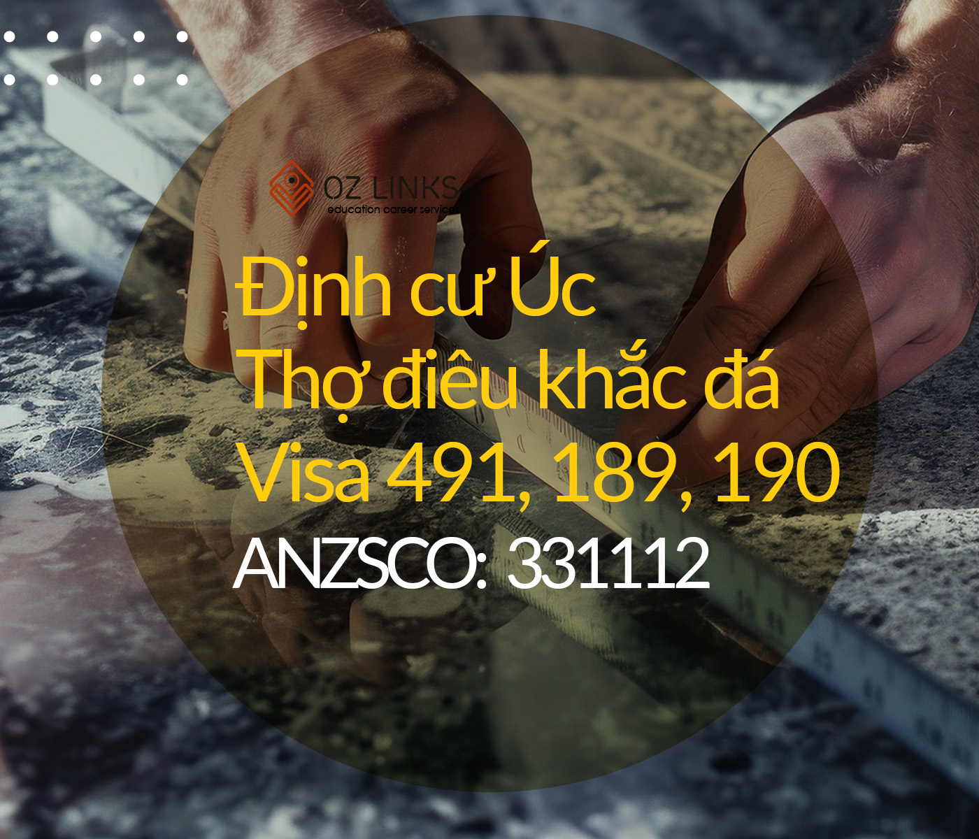331112 stonemason Định cư Úc thợ điêu khắc đá